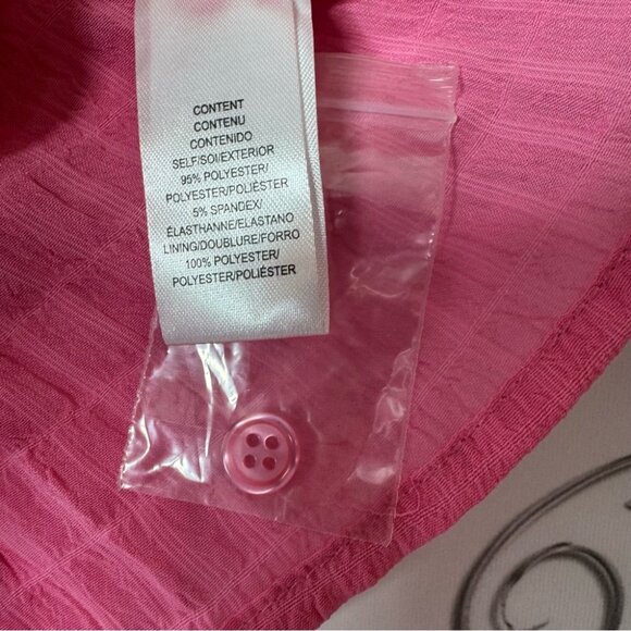 Wayf top long sleeve pink plaid print puff shoulders cute with button cuffs BNWT - Picture 9 of 13